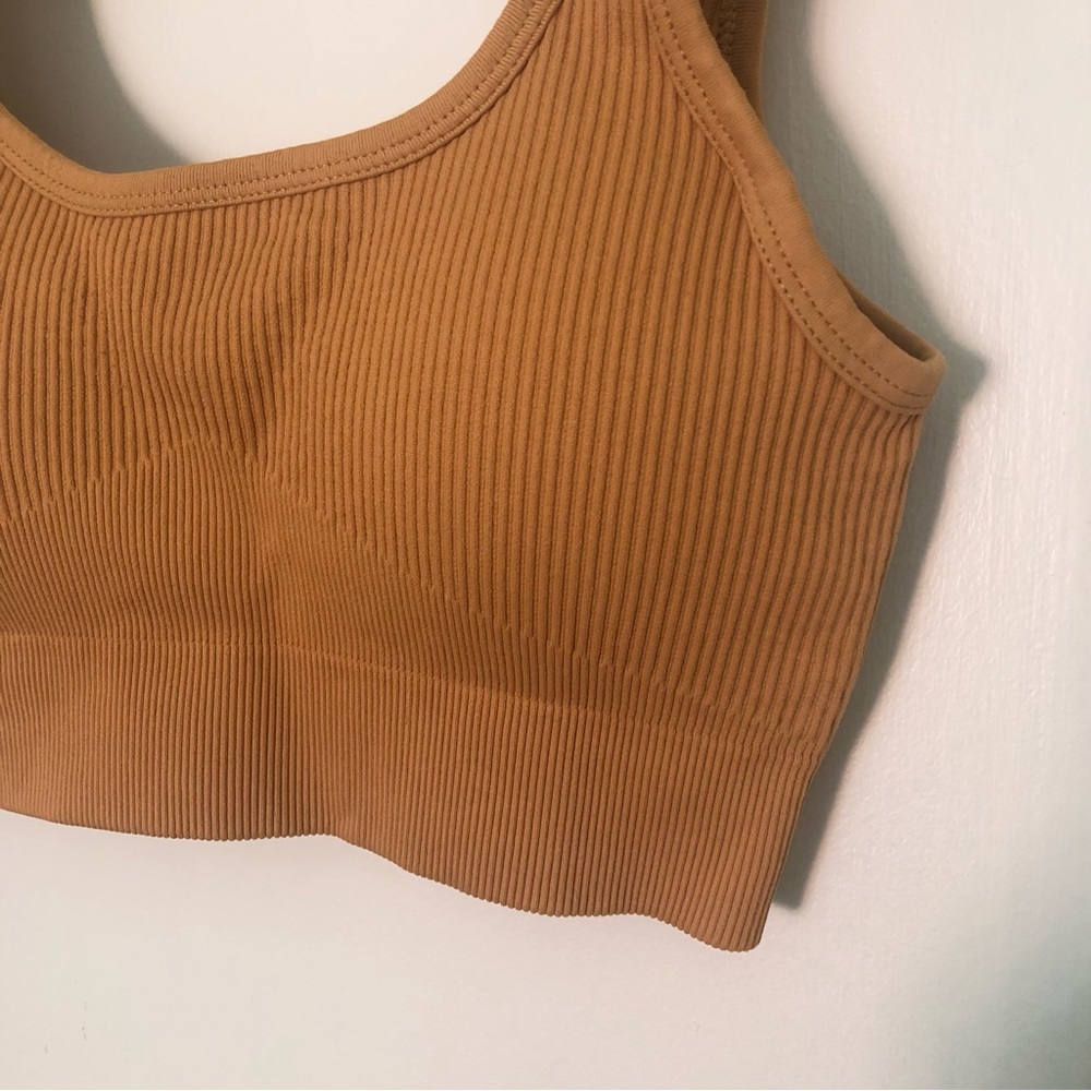 Orange Ribbed Sports Bra - Picture 2 of 6